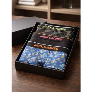 NWT Jack & Jones Men’s 3 Pack Boxer Briefs Multi Color Design - Size M